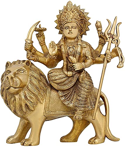 Messing-Statue Ma Durga MATA Rani Hindu-Idol für Zuhause, Mandir, 26,7 cm, religiöse Geschenke