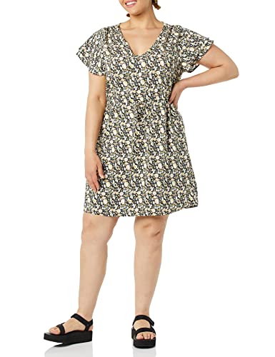 Goodthreads Georgette Ruffle-Sleeve Mini Dress Kleid, Bunt/Gartenparty, XL