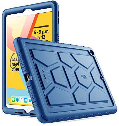 Poetic TurtleSkin Series Hülle Entwickelt für iPad 10.2 7. Generation 2019/8. Generation 2020 Hülle, schwere, stoßfeste, kinderfreundliche Silikonhülle, Navy blau