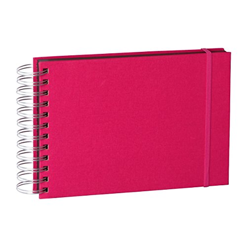 Semikolon (352981) Mini Mucho Album pink (rosa) - Spiral-Fotoalbum mit 90 Seiten und Leinen-Einband - Spiral-Foto-Buch schwarzem Fotokarton