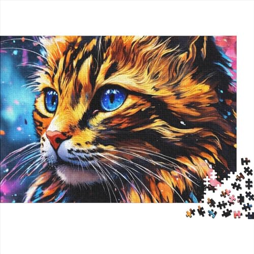 Kätzchen Katze Cat 1000 Teile Puzzles Shaped Premium Wooden Puzzle Cute Animals,Birthday Present,Wall Kunst for Adults Difficult and Challenge Gifts 1000pcs (75x50cm)