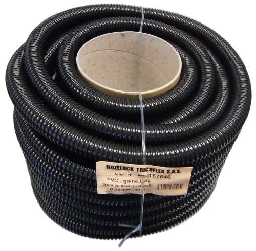 Tricoflex Wasserschlauch Teichschlauch, leicht PVC schwarz, 32 mm innen, 30 m Rolle Schwarz