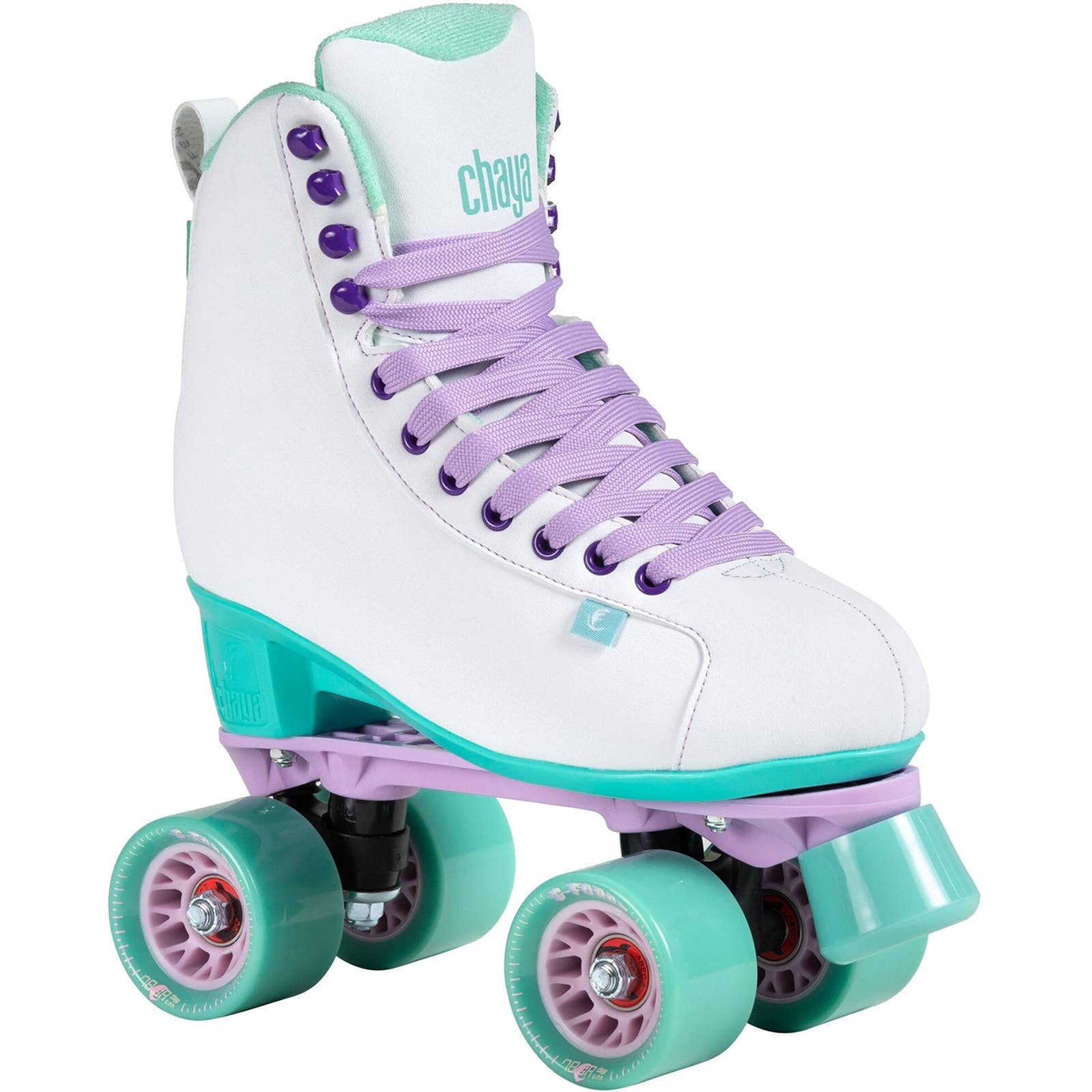 Chaya Roller Skates Melrose White für Damen in Weiß/Grün, 61mm/78A Rollen, ABEC 7 Kugellager, Art. nr.: 810668