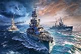 YANCONG Puzzle 1500 Teile, DREI Bismarck-Schlachtschiffe Auf Dem Ozean Kinder 87X58Cm
