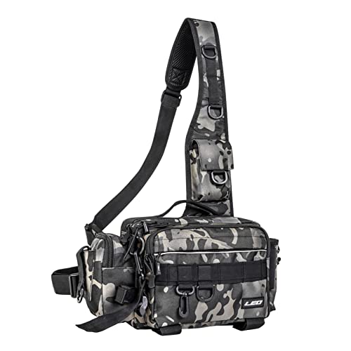 delr Sling Angelgerät Tasche | Angeltasche über der Schulter | Wasserdichter Outdoor-Schulterrucksack zum Angeln, Wandern, Jagen