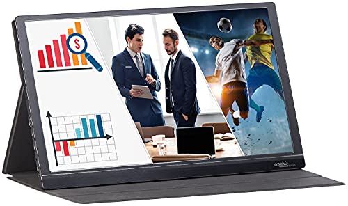 auvisio Bildschirm: Mobiler Full-HD-IPS-Monitor, 39,6 cm (15.6"), USB Typ C, HDMI (Zusatz-Monitor)