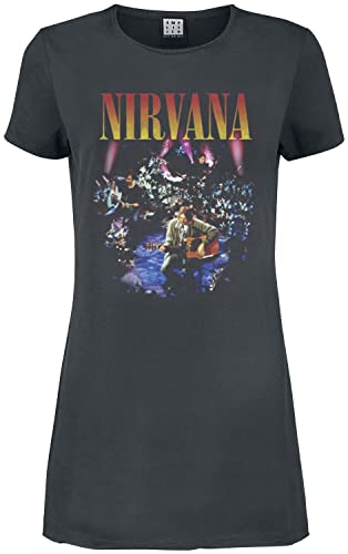 Nirvana Amplified Collection - Live In NYC Frauen Kurzes Kleid Charcoal L
