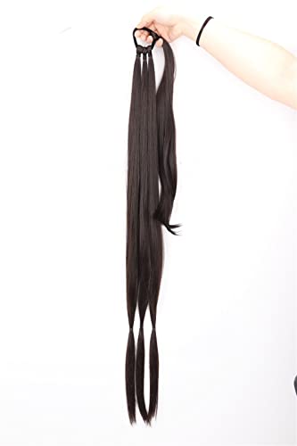 Braid Extensions 34-Zoll-synthetische geflochtene Pferdeschwanz-Haarteile mit elastischem Gummiband, hitzebeständige Hochtemperaturfaser, geeignet for Frauen Haarverlängerung Zopf (Color : 2, Size :