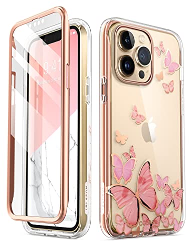 i-Blason Glitzer Hülle für iPhone 13 Pro Max (6.7‘’) Handyhülle 360 Grad Case Bumper Schutzhülle Cover [Cosmo] mit Displayschutz 2021 Ausgabe (PinkFly)