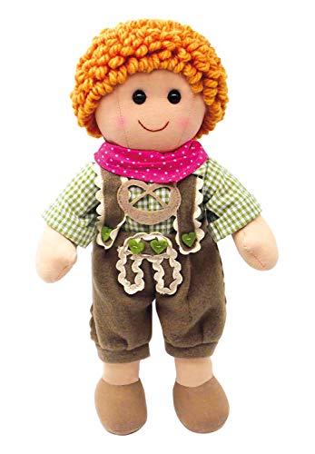 Heless 64 - Stoff-Puppe Junge Seppl mit feschem Trachten Outfit, ca. 32 cm große Weich-Puppe zum Kuscheln, Spielen und Liebhaben