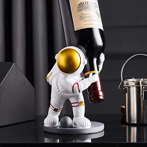LIJUCAI Nodic Resin Astronaut Weinschrank Dekoration Rotweinhalter Wohnzimmer Weinschrank Dekorationen Haushalt Weinflaschenregal, 16 cm, Weinregal