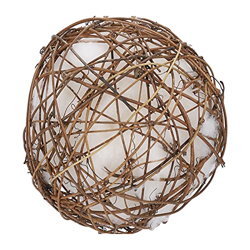 EVTSCAN 2 Stück Papageien beißen Spielzeug, hängen Rattan Ball Baumwolle Kauspielzeug Papageien beißen Kauen Spielzeug Vögel Zubehör(15cm)