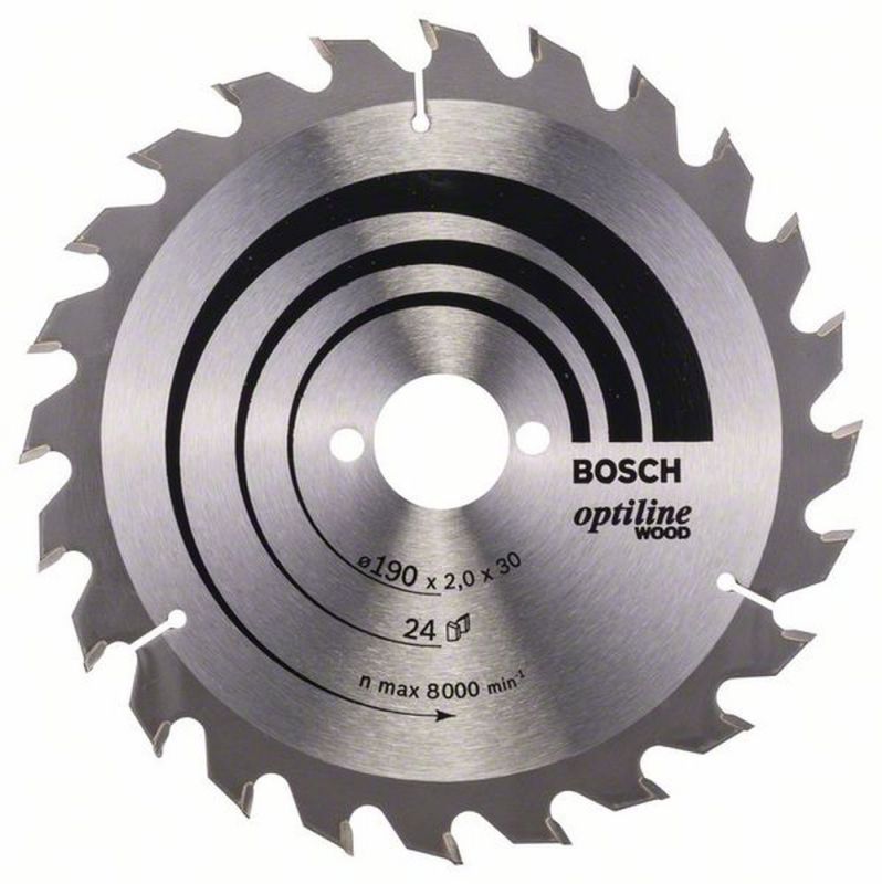 Bosch Kreissägeblatt Optiline Wood für Handkreissägen, 190 x 30 x 2,0 mm, 24 2608641185