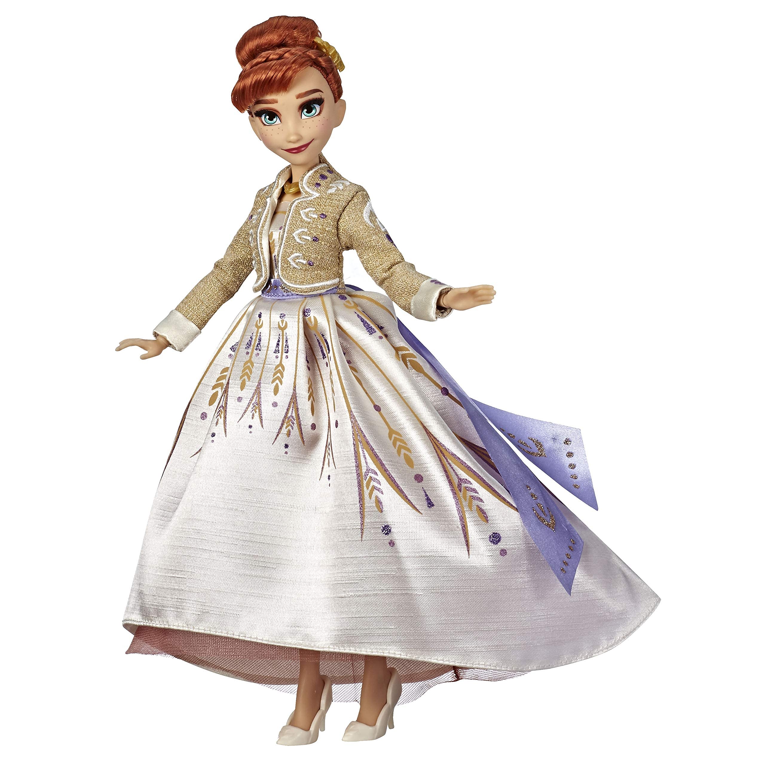 Disney Die Eiskönigin Anna aus Arendelle Deluxe Modepuppe mit glitzerndem, weißen Outfit, inspiriert von Disneys Die Eiskönigin 2 – Spielzeug für Kinder ab 3 Jahren