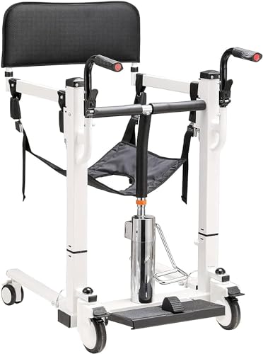 Hydraulische Patient Lift Rollstuhl für ältere Menschen w/Sling Portable Stahl Transport Dusche Stuhl Home Transfer Lifter 220lb/100kg Kapazität
