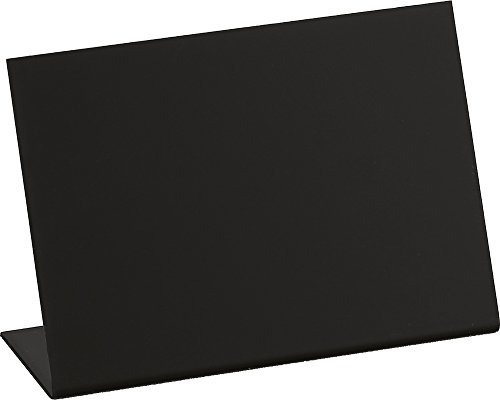 10 x Schieferlack L-Aufsteller querformat, schwarz | DIN A6
