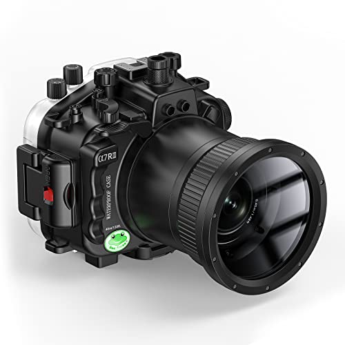 Sea frogs Unterwasser Kameragehäuse kompatibel mit Sony A7RIII 90mm IPX8 40m/130ft Maximale Tauchtiefe Wasserdichtes Kameragehäuse für Tauchen, Surfen, Rudern, Skifahren