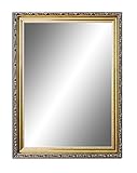 60 x 50cm, Spiegel mit Rahmen, Badezimmerspiegel Antik, Alte Spiegel, Handgefertigte, Stabiler Rückwand, Rahmenleiste: 60 mm breit und 45 mm hoch, Rahmen Farbe: Gold