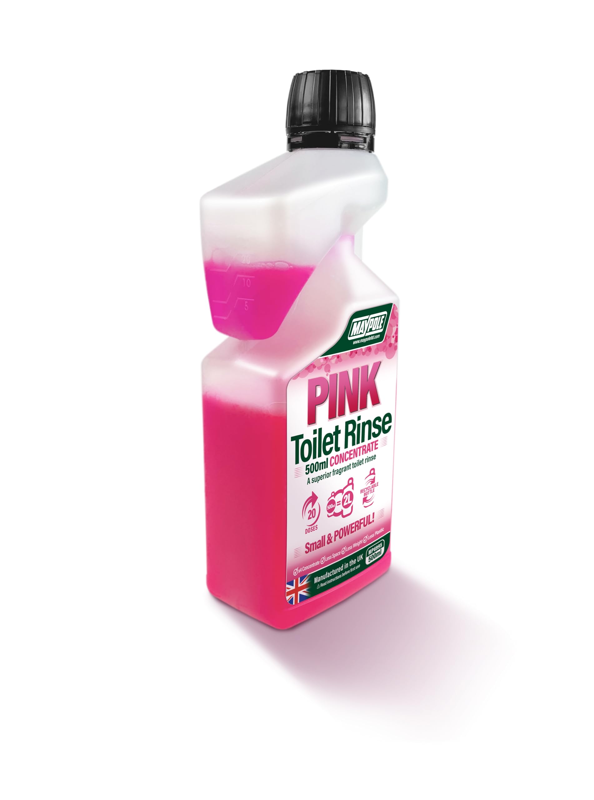 Maypole 500 ml Superior Pink Toilettenspüler für Wohnwagen, Wohnmobile, tragbare Toiletten