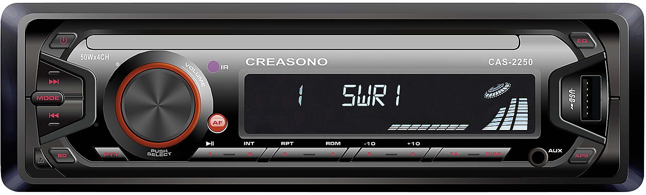 Creasono Autoradio einfach: MP3-RDS-Autoradio CAS-2250 mit USB-Port & SD-Slot, 4X 45 W (MP3-Autoradio (1-DIN), MP3-Autoradios, Karte)