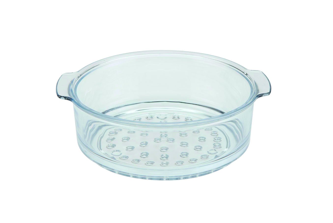 SKK 06024 Glas - Dünsteinsatz, rund, ø 24 cm, universal für Kochtopf und Bratentopf einsetzbar, schonendes Zubereiten von Gemüse und Babynahrung, Klar