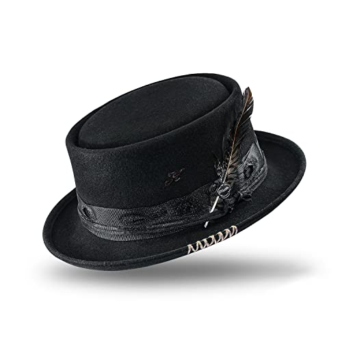 Kastori Wollfilzhut Laris - Modische Hüte für Damen Herren Hats - schwarz (L)