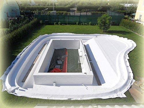 Teichbauzentrum Sankt Julian 25 m² PET Teichvlies 900g/m² Rolle 2 x 12,50 Meter Schutzvlies Folienschutz Weiß Premium Reißfest Profi Qualität V900