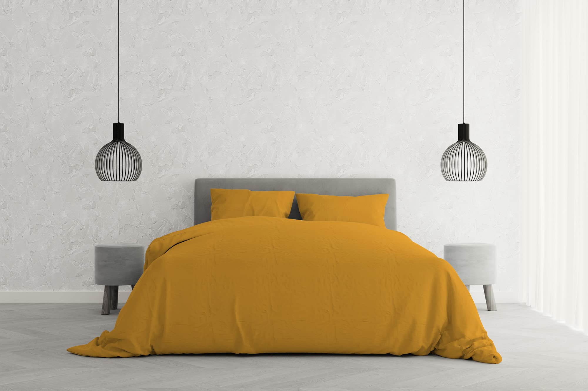 Italian Bed Linen Elegant Bettbezug, Gelb, Doppelte