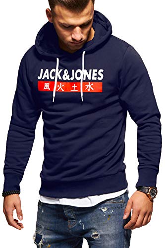 JACK & JONES Herren Hoodie Kapuzenpullover Sweatshirt Pullover Streetwear 4 Elements (XX-Large, Total Eclipse)