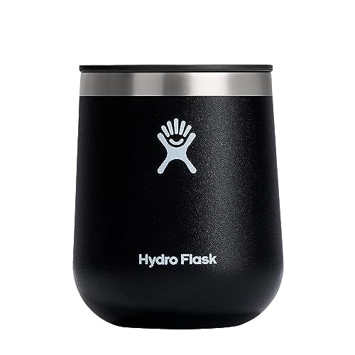Hydro Flask Weinbecher aus Keramik, wiederverwendbar, mit Deckel, 284 ml, Schwarz – vakuumisoliert, spülmaschinenfest, BPA-frei, ungiftig