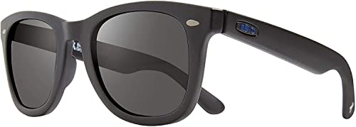 Revo RE1096 01GY Matte Black Forge Square Sunglasses Polarised Lens Category 3 Lens Mirrored Size 52mm