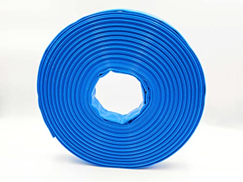 Neu PVC Flachschlauch - Bauschlauch - Industrieschlauch - 7 bar - blau - (Ø 38 mm | 1 1/2 Zoll, Länge: 50m)