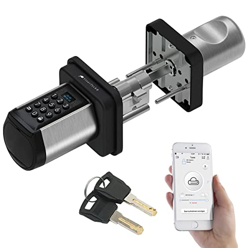 VisorTech Türschloss-Zylinder: Elektronischer Tür-Schließzylinder, Code, 2 Schlüssel, Bluetooth, IP44 (Elektronischer Türschließzylinder)