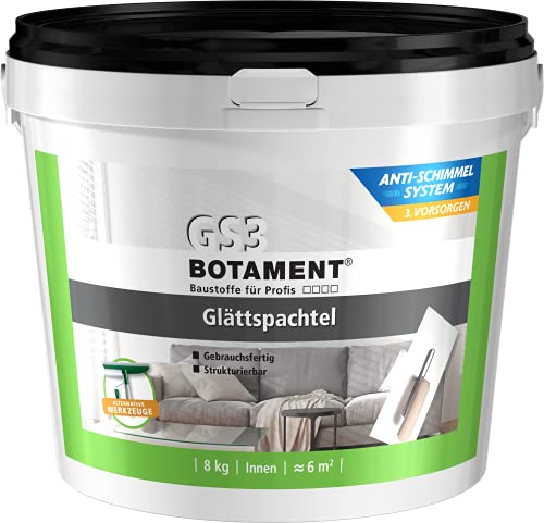 Botament GS3 Glättspachtel - Fertige Spachtelmasse für eine glatte, weiße Wand