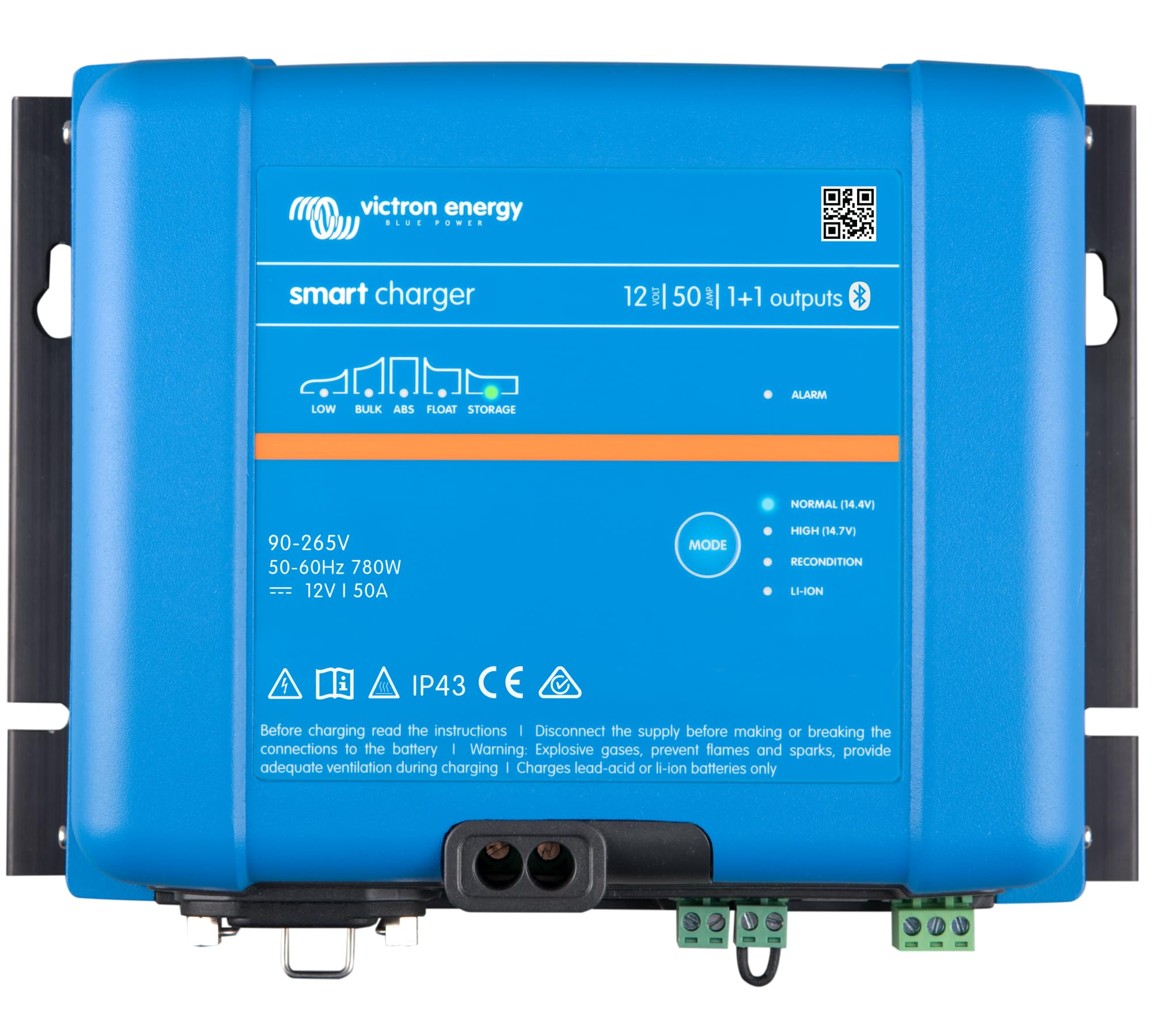 Victron Energy Phoenix Smart IP43 12-Volt 50 Amp 230V (1+1) Output Batterie Ladegerät, Bluetooth