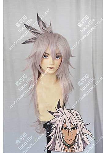 Anime Fate Apocrypha Siegfried Cosplay Wig 80cm Long Heat Resistant Synthetic Hair Wigs (Need Modelling)+ Wig Cap