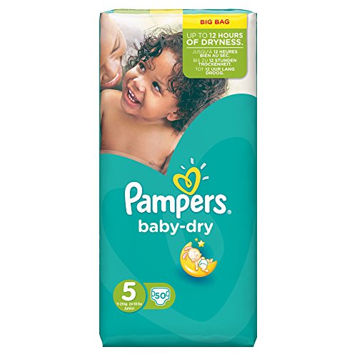 Pampers Baby-Dry Windeln, Größe 5 (Junior) 11-25 kg, 2er Pack (2 x 50 Stück)