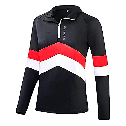 Black Crevice Damen Zipper Funktionsshirt, schwarz/rot, 40