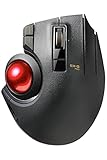 ELECOM M-XPT1MRXBK Trackball Maus kabelgebunden kabellos und Bluetooth Gaming High Performance Ruby Ball 8 zuordnbare Tasten Smooth Scrolling Extra Large EX-G PRO schwarz