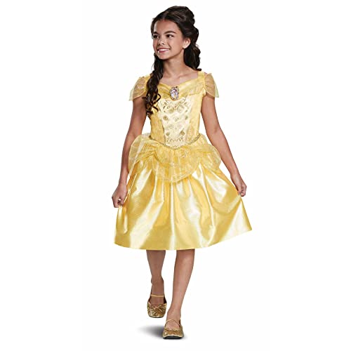 Disguise Disney Offizielles Classic Belle Kostüm Kinder, Prinzessin Kostüm Für Mädchen, Größe M