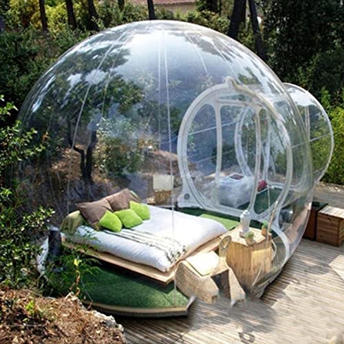 Aufblasbares Blasenhaus, Outdoor-Camping, transparentes, wasserdichtes Zelt, aufblasbare, transparente Luxuskuppel, einzelnes Tunnelzelt, Winddicht und regenfest (5m)