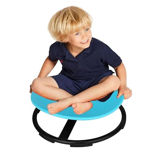HMLOPX Sensorisches Drehkarussell, Kinder-Drehstuhl, Autismus, sensorischer Stuhl, Sitzen und Spinnen, gesponnener Stuhl, sensorischer Balance-Trainingssitz, Alter 3–12 (Blau)