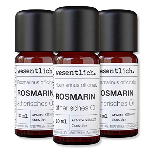 wesentlich. Rosmarinöl - ätherisches Öl - 100% naturrein (Glasflasche) - u.a. für Duftlampe und Diffuser (3x10ml)