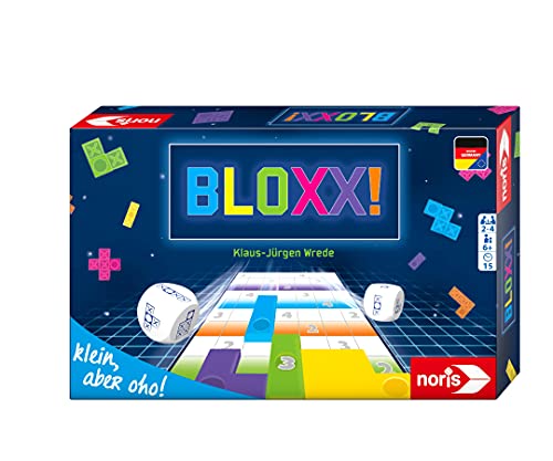 Noris 606101796 Bloxx, Der bekannte Videospiel-Klassiker als Würfelspiel für Zuhause oder unterwegs, ab 6 Jahren