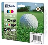 Epson Golfball T3479 Tintenpatronen, Original, Multipackung, für Tintenstrahldrucker, Pigmenttinte (schwarz, cyanblau, magentarot, gelb)