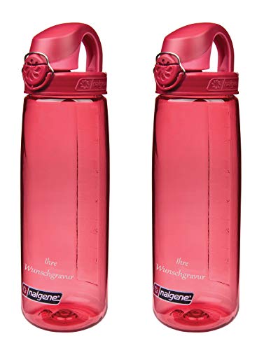 Nalgene Trinkflasche 'OTF' – 0,65L (2X Rot-rot-hellrot, mit Namensgravur)