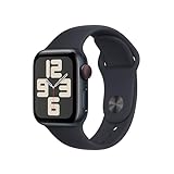 Apple Watch SE (2. Generation, 2023) (GPS + Cellular, 40 mm) Smartwatch mit Aluminiumgehäuse und Sportarmband (S/M) in Mitternacht. Fitness- und Schlaftracker, Unfallerkennung, Herzfrequenzmesser