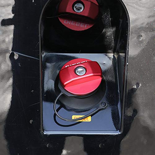 TOP-AUTO Auto-Aluminium-Tankdeckel-Aufkleber für Defender 110 90, Autozubehör (rot)
