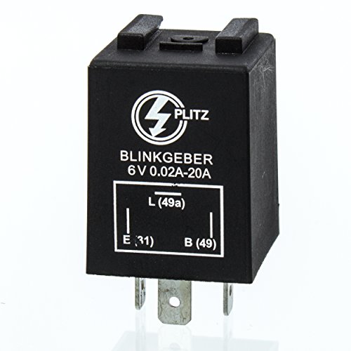 Elektronischer Blinkgeber 6V - PLITZ - 3-poliger Anschluß (31, 49, 49a) - 0,02-20 A - entspricht 0,24-240 W - universell einsetzbar - mit Haltewinkel