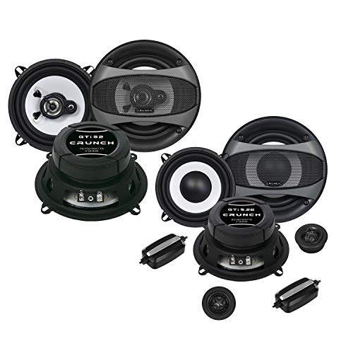 Mediadox Crunch Front/Heck 13cm/130mm Auto Lautsprecher/Boxen/Speaker Komplett-Set kompatibel für Renault Megane 3-2008-2014